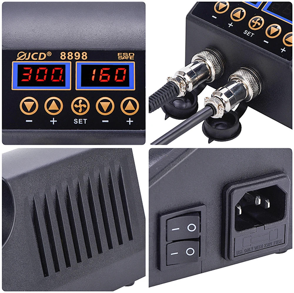 2 in 1 750W Soldering Station LCD Digital display welding rework station for cell-phone BGA SMD PCB IC Repair solder tools 8898