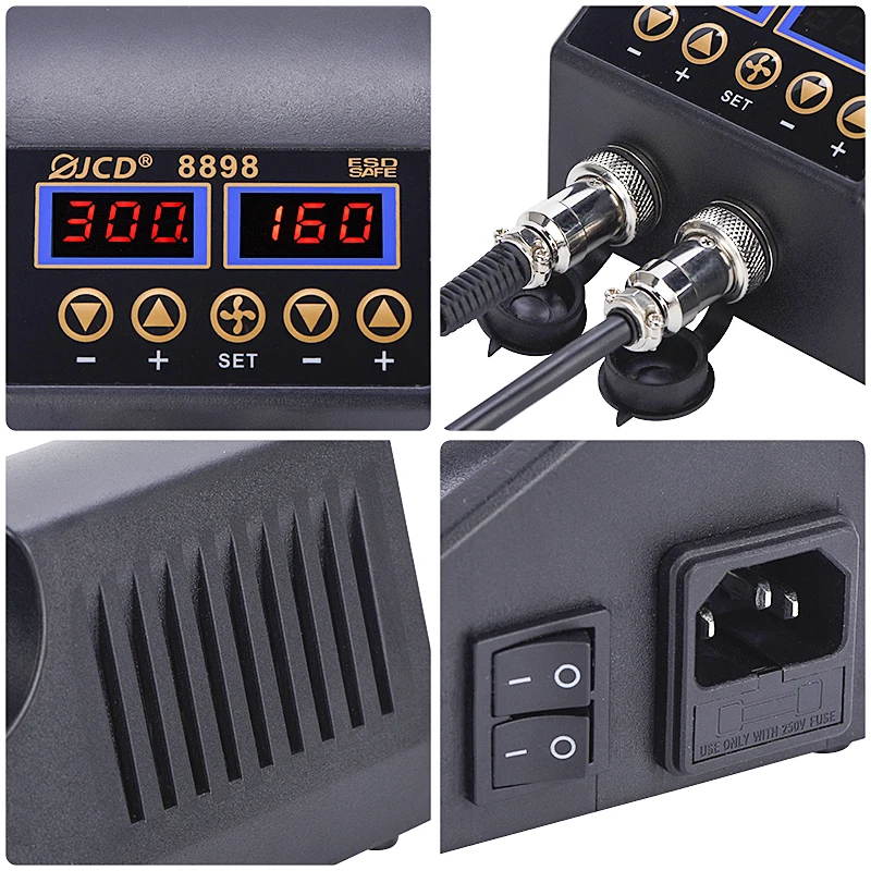 2 in 1 750W Soldering Station LCD Digital display welding rework station for cell-phone BGA SMD PCB IC Repair solder tools 8898