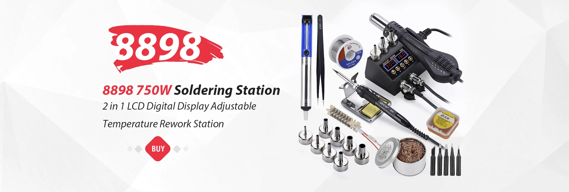 2 in 1 750W Soldering Station LCD Digital display welding rework station for cell-phone BGA SMD PCB IC Repair solder tools 8898