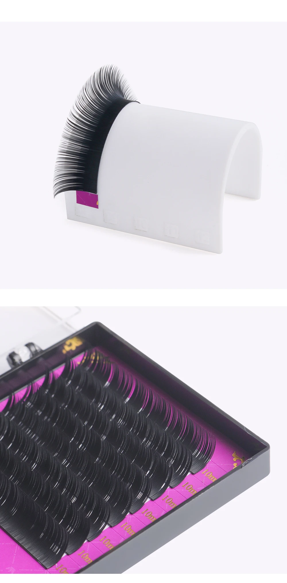 GLAMLASH Wholesale 16Rows BCCCD Curl Natural Mink Single Eyelash Extension Premium Individual Fake False Eye Lashes
