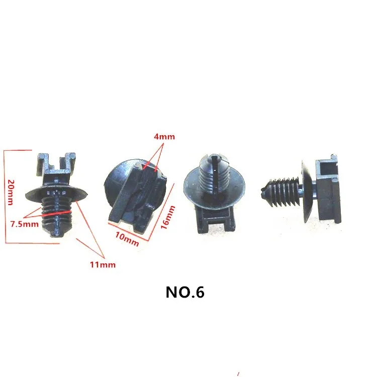 18PCS Auto Girder Frame Body Harness Electric Circuit Oil Water Pipe Barbed Cable Tie Fixed Base Plastic Fastener Clip Rivet
