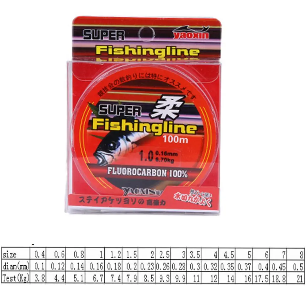 100M Nylon Fishing Line Super Strong Fishing Fish Fluorocarbon Coated Invisible FishLine Carp Monofilament Fishing Wire