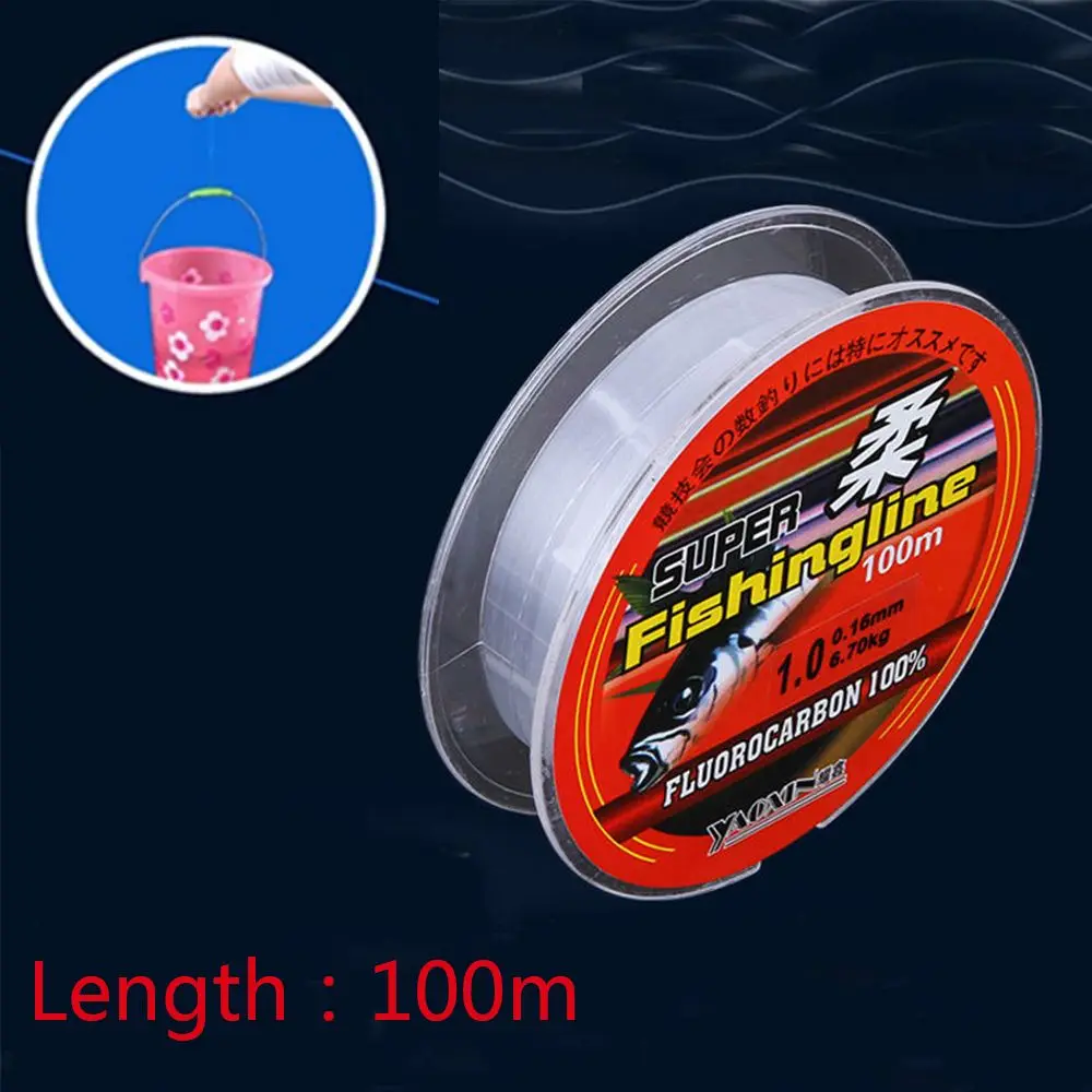 100M Nylon Fishing Line Super Strong Fishing Fish Fluorocarbon Coated Invisible FishLine Carp Monofilament Fishing Wire