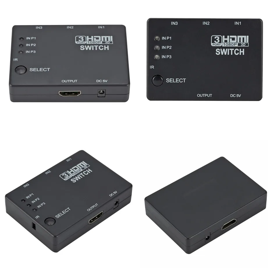 4K 2K 3x1 HDMI Cable Splitter HD 1080P Video Switcher Adapter 3 Input 1 Output Port HDMI Hub for Xbox PS4 DVD HDTV PC Laptop TV