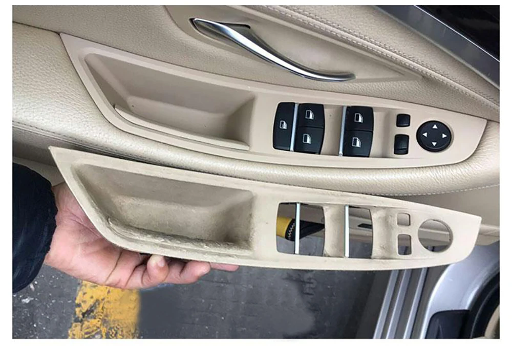 LHD Interior Plastic Door Armrest Window Switch Panel Pull Handle 7pcs Set For BMW 5 Series F10 F11 F18 520i 523i 525i 528i 535i