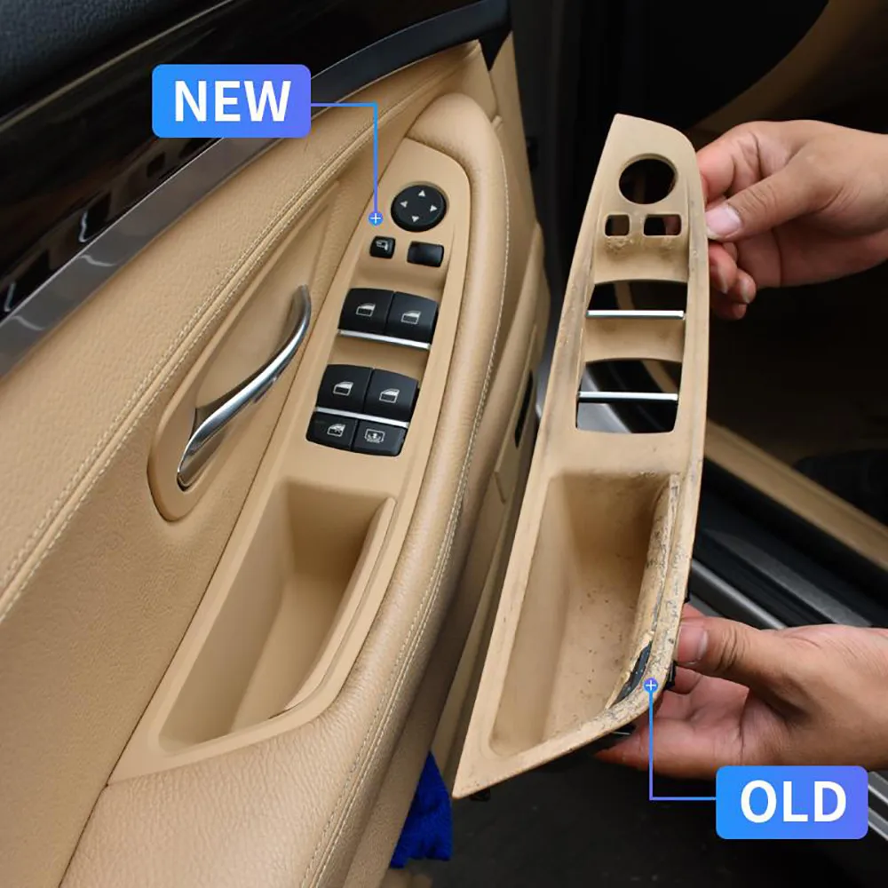 LHD Interior Plastic Door Armrest Window Switch Panel Pull Handle 7pcs Set For BMW 5 Series F10 F11 F18 520i 523i 525i 528i 535i