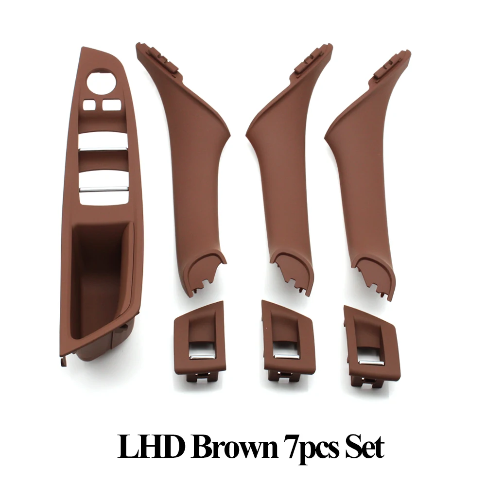 LHD Interior Plastic Door Armrest Window Switch Panel Pull Handle 7pcs Set For BMW 5 Series F10 F11 F18 520i 523i 525i 528i 535i