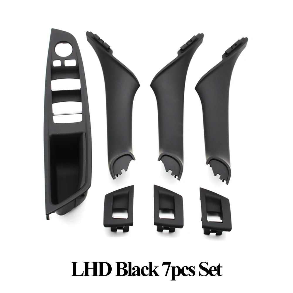 LHD Interior Plastic Door Armrest Window Switch Panel Pull Handle 7pcs Set For BMW 5 Series F10 F11 F18 520i 523i 525i 528i 535i