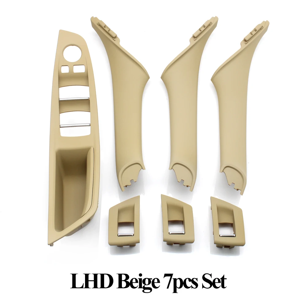 LHD Interior Plastic Door Armrest Window Switch Panel Pull Handle 7pcs Set For BMW 5 Series F10 F11 F18 520i 523i 525i 528i 535i