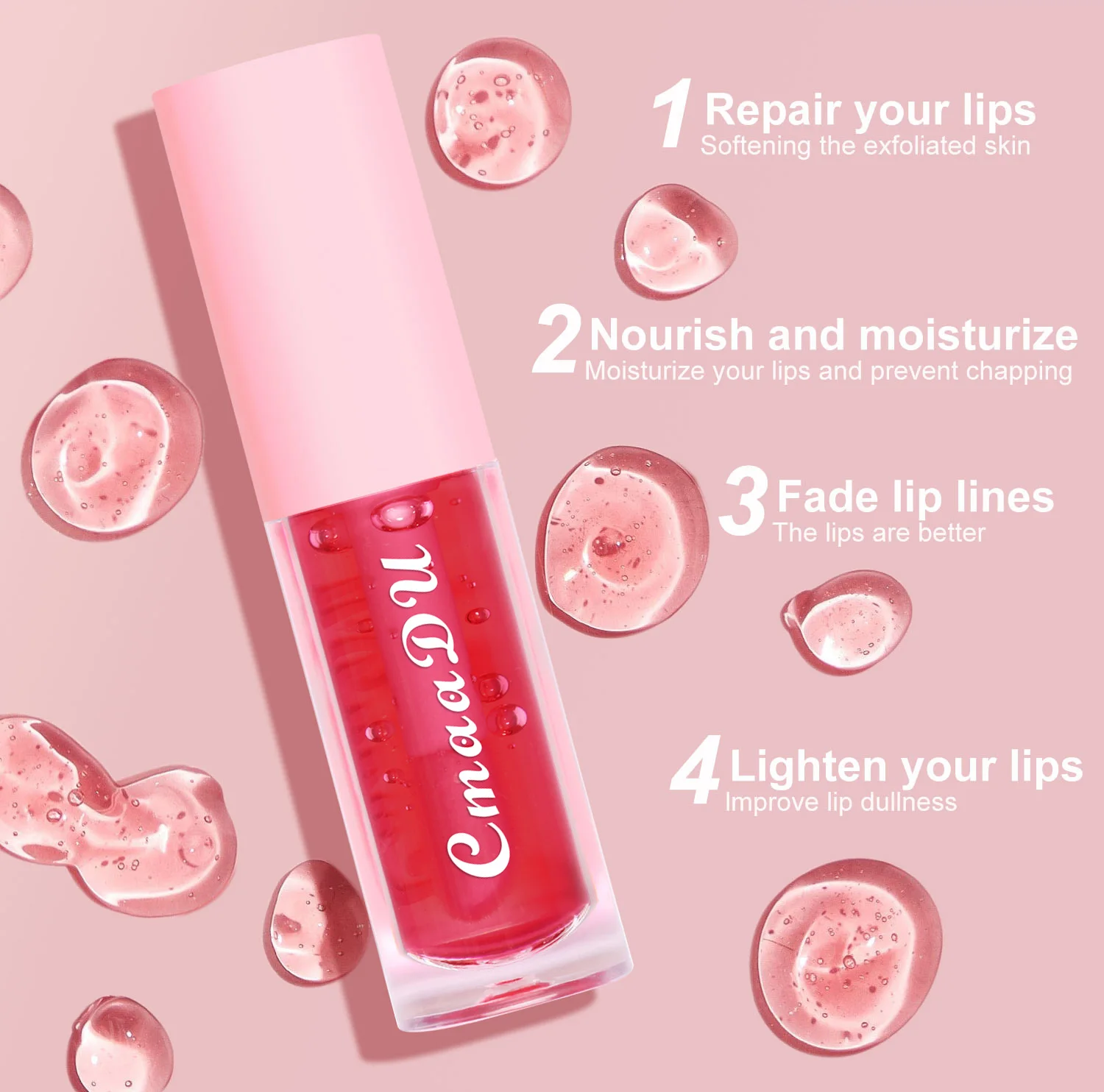 6 Color-Changing Lip Gloss Fruity Scent Moisturizing and Long-Lasting Smooth Hydrating Temperature-Activated Lip tint
