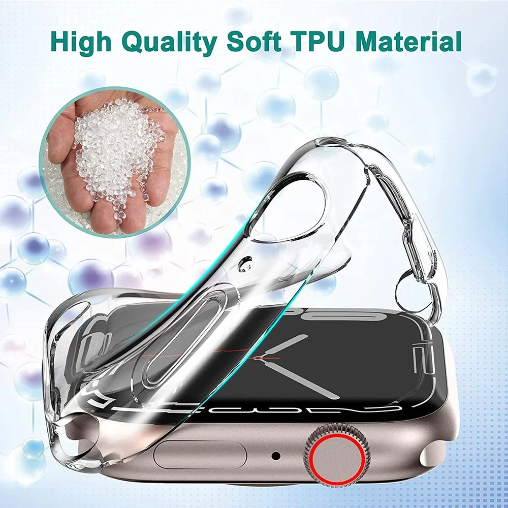 Screen Protector for Apple Watch 46mm 49mm 41mm 44MM 40MM 38 42mm TPU Bumper Cover Accessories iWatch Series Ultra 10 9 8 7 SE 6