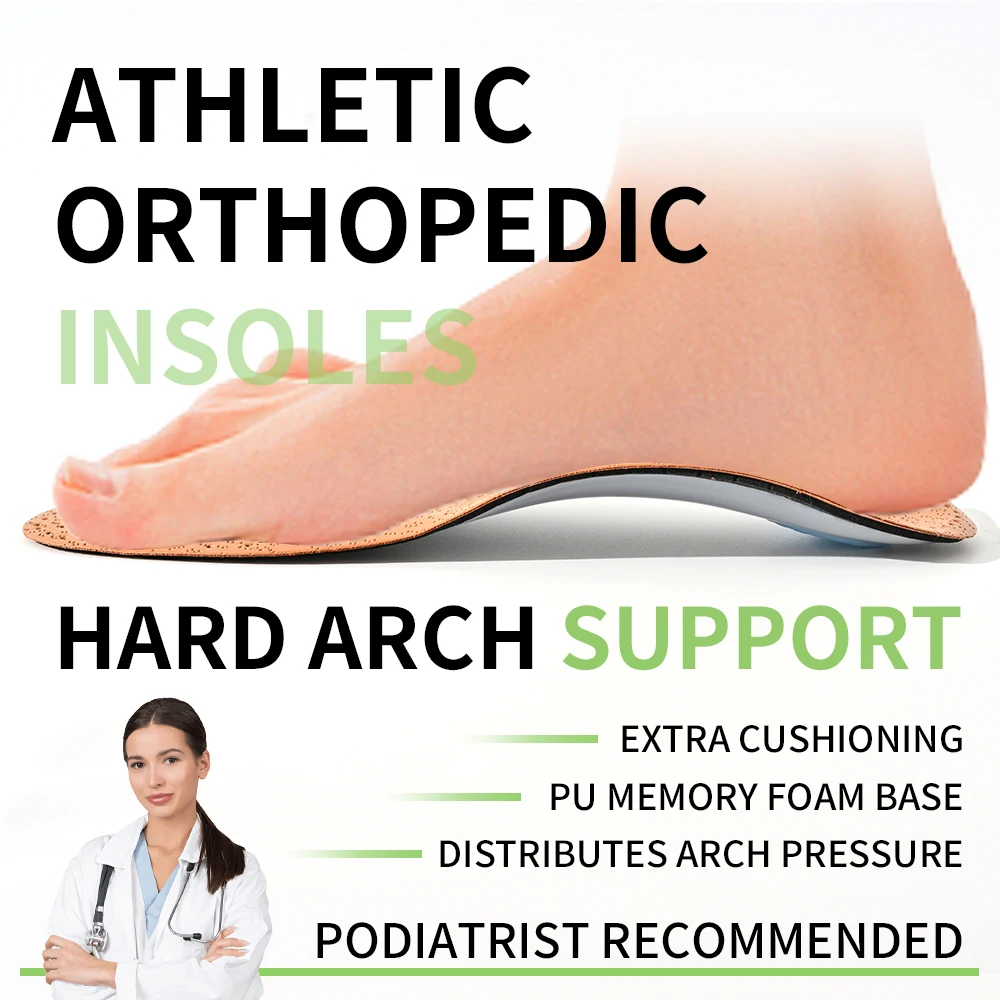 Leather Orthotic Insole For Flat Feet Arch Support Orthopedic Leather Sport Insole For Men Women O/X Leg Corrected Insoles