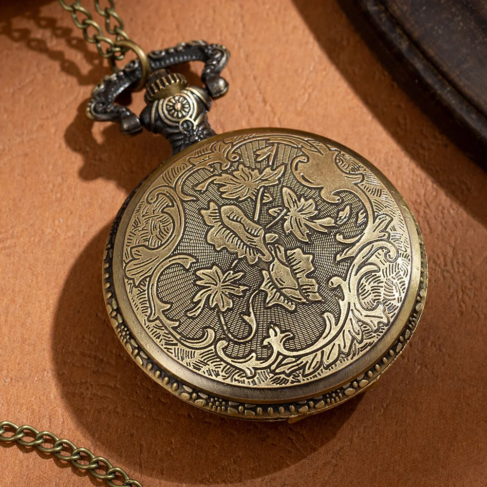 Retro Motorcycle CAR Pattern Quartz Pocket Watch Motorbike MOTO Design Pendant Fob Watch Chain Gifts for Men
