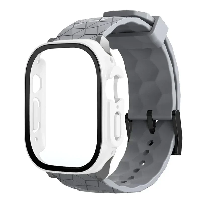Watch Case+Strap for Apple Watch ULTRA 2 3 49mm 45mm 44mm 41mm 40mm Football Pattern Correa Bracelet iWatch 4/5/6/SE/7/8/9 Cases
