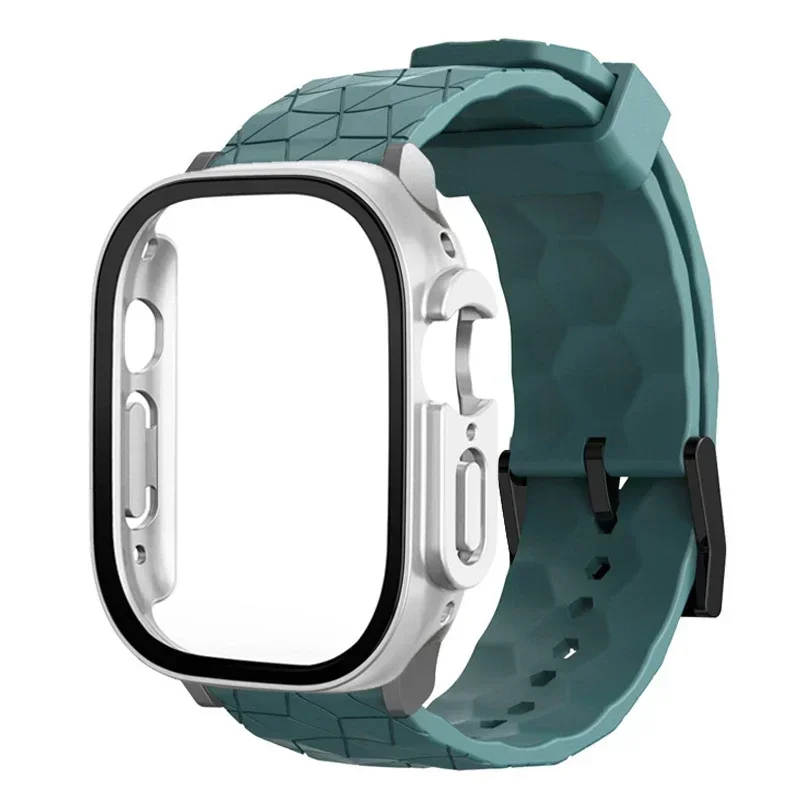 Watch Case+Strap for Apple Watch ULTRA 2 3 49mm 45mm 44mm 41mm 40mm Football Pattern Correa Bracelet iWatch 4/5/6/SE/7/8/9 Cases