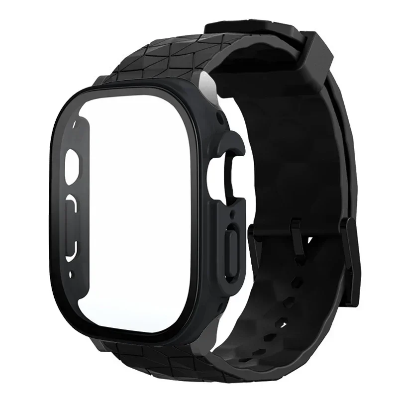 Watch Case+Strap for Apple Watch ULTRA 2 3 49mm 45mm 44mm 41mm 40mm Football Pattern Correa Bracelet iWatch 4/5/6/SE/7/8/9 Cases