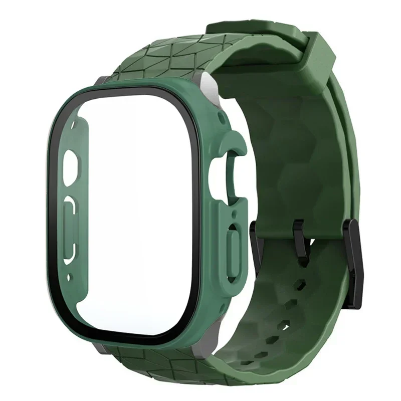 Watch Case+Strap for Apple Watch ULTRA 2 3 49mm 45mm 44mm 41mm 40mm Football Pattern Correa Bracelet iWatch 4/5/6/SE/7/8/9 Cases