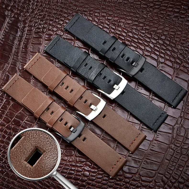20mm 22mm Watch band Quick release Leather Strap for Samsung Galaxy Watch 3 Active2 40 44mm huawei watch gt 2 WatchBand 24 18mm