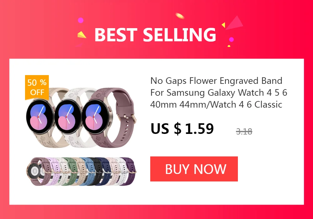 20mm Thin Silicone Band For Samsung Galaxy Watch 7 6 5 4 40mm 44mm/Watch 4 6 Classic/Active 2/5Pro 45mm/Watch 3 41mm Strap