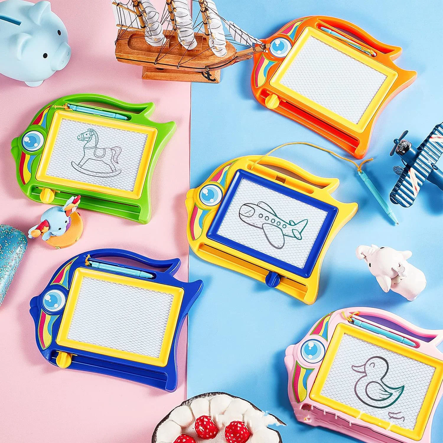 Children's colored magnetic small drawing board for early education, graffiti drawing, writing board, puzzle toy