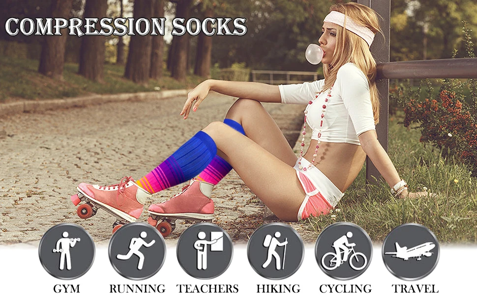 1 PAIR 26 Styles Candy Color Compression Stocking Blood Circulation Promotion Slimming Socks Anti-Fatigue Comfortable Socks