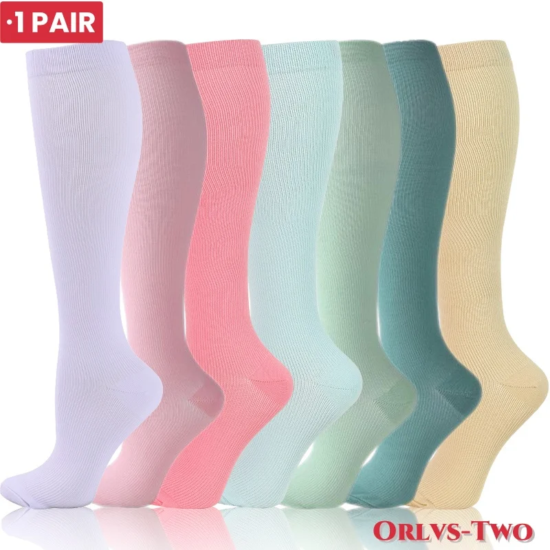 1 PAIR 26 Styles Candy Color Compression Stocking Blood Circulation Promotion Slimming Socks Anti-Fatigue Comfortable Socks