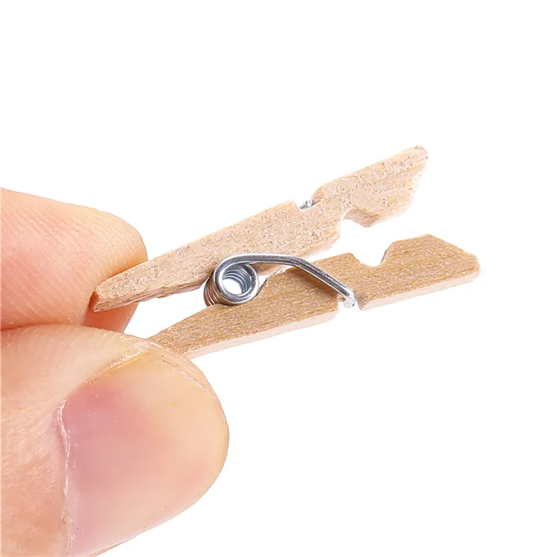 50pcs DIY Mini Wooden Clips Handmade Craft Decorative Photo Clips Clothespin Craft Decoration Pegs Home Office DIY Toy