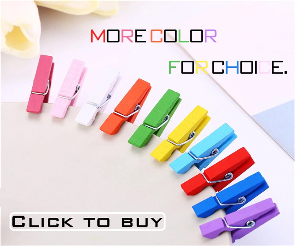 50pcs DIY Mini Wooden Clips Handmade Craft Decorative Photo Clips Clothespin Craft Decoration Pegs Home Office DIY Toy