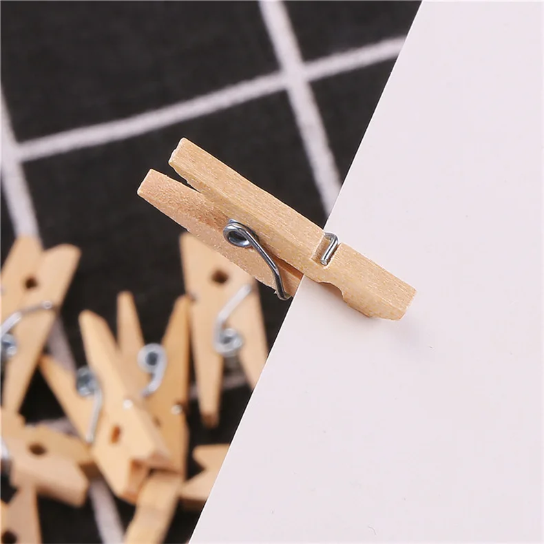 50pcs DIY Mini Wooden Clips Handmade Craft Decorative Photo Clips Clothespin Craft Decoration Pegs Home Office DIY Toy