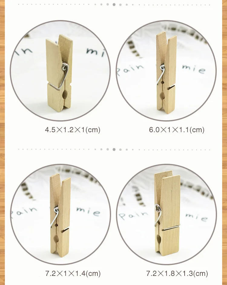 50pcs DIY Mini Wooden Clips Handmade Craft Decorative Photo Clips Clothespin Craft Decoration Pegs Home Office DIY Toy