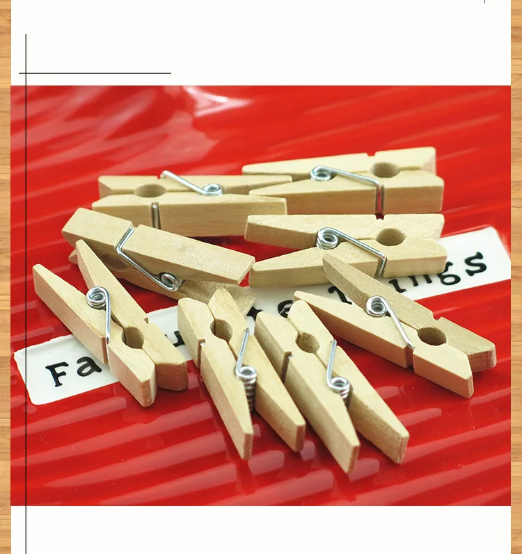 50pcs DIY Mini Wooden Clips Handmade Craft Decorative Photo Clips Clothespin Craft Decoration Pegs Home Office DIY Toy