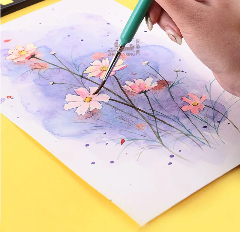 4/5/10pcs Miniature Hook Line Pen Art Painting Brushes Weasel Hair Paint Brush Gouache Watercolor Oil Paint Artists Hand Painted