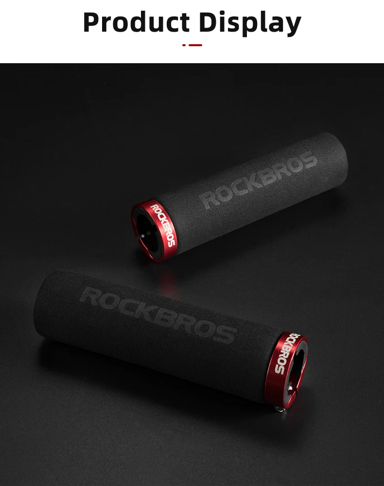 ROCKBROS Cycling Grips Bicycle Grips MTB Silicone Sponge Handlebar Grips Bike Grips Mountain Bike Bicycle Handlebars Ultraight
