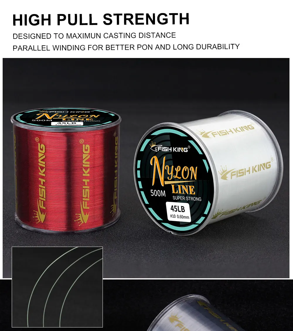 NGB Fishing Line Nylon Line Super Strong 300m/500m 4.13-34.32LB Monofilament Line Japan Material Fishline for Carp Fishing