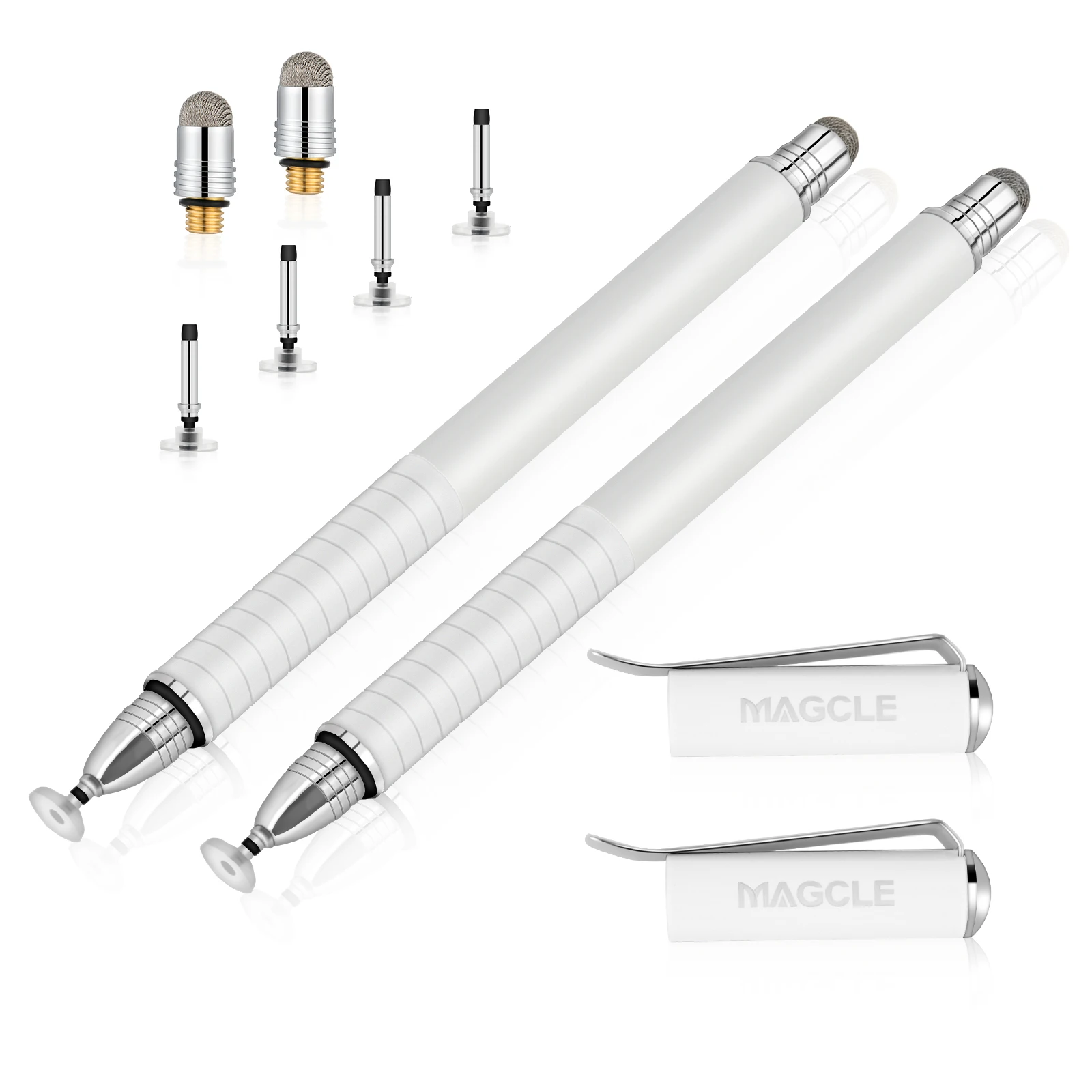 Universal Fiber Stylus 2 in 1 Disc Stylus Pen Mesh Fiber Tip Series Precision Touch Screen Pens for All Capacitive Touch Screens