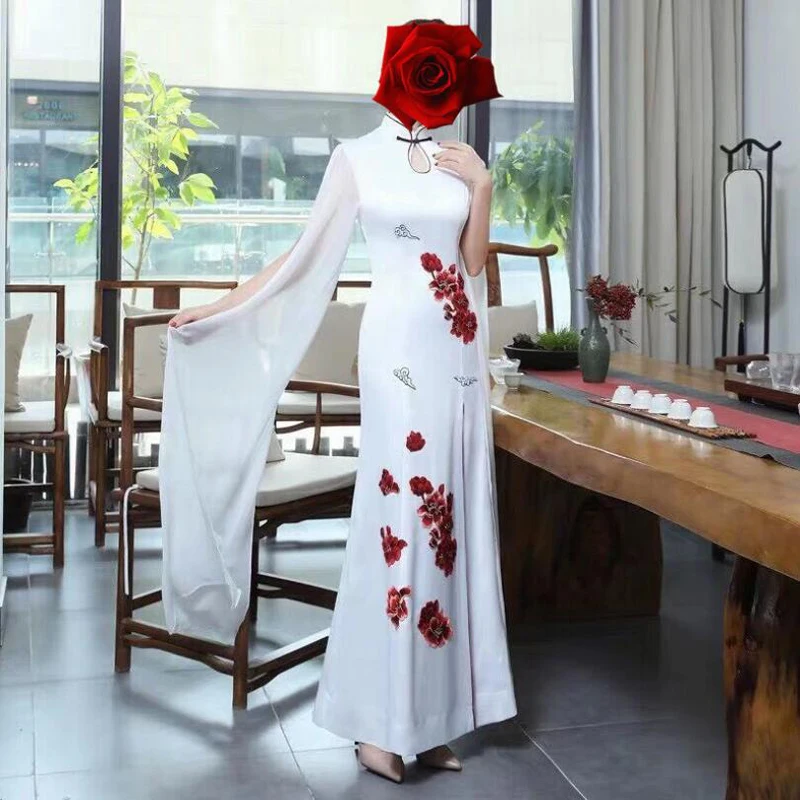 5 Pcs Red Plum Blossom Flower Embroidery Patches Fabric Applique Festival Clothing Christmas Patch Sewing Repair