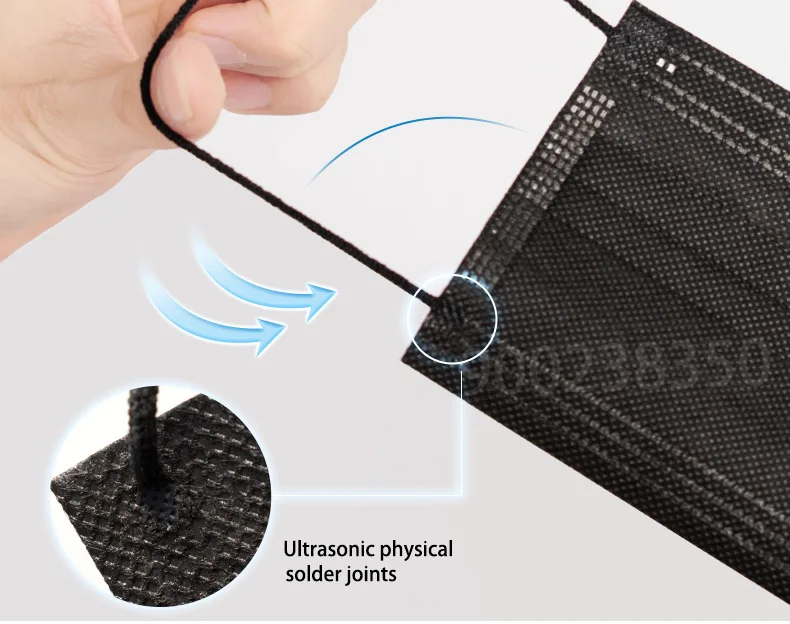 10/50/100/200/500 Pcs Mask Disposable Separate Package Black Face Masks Independent Packaging 3 Layer Ply Safe Protective Mask