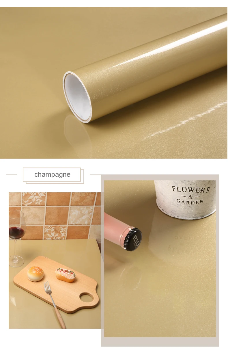 European Self Adhensive Wallpaper Paint Flash PVC Wallpapers Kitchen Cupboard Door Furniture DIY Stickers Vinyl Decorative Films