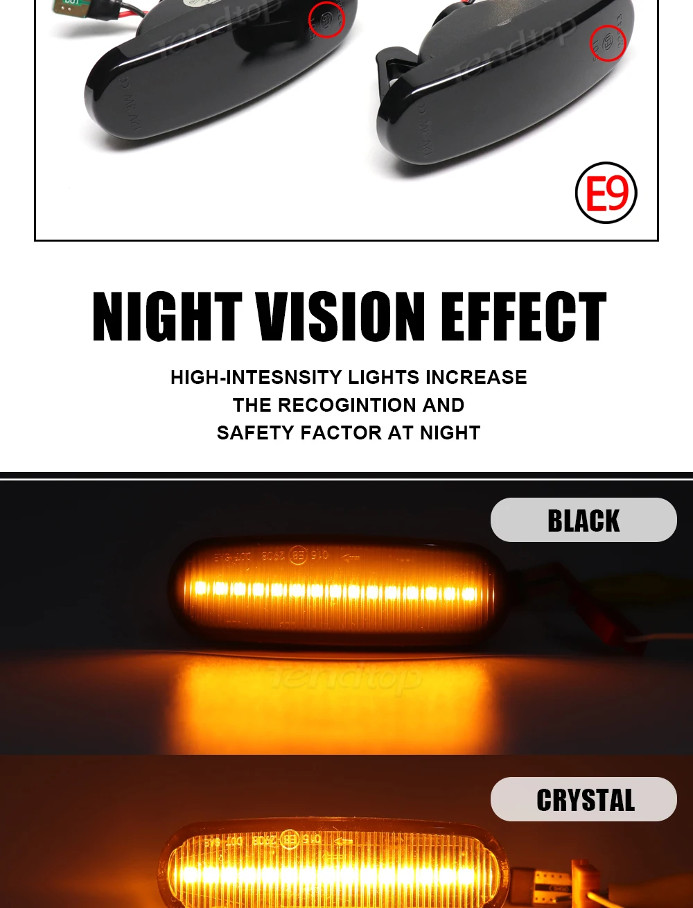 Car LED Dynamic Amber Side Marker Light Turn Signal Lamp For Fiat Panda Punto Evo Stilo Qubo Peugeot Citroen Lancia Musa(350)