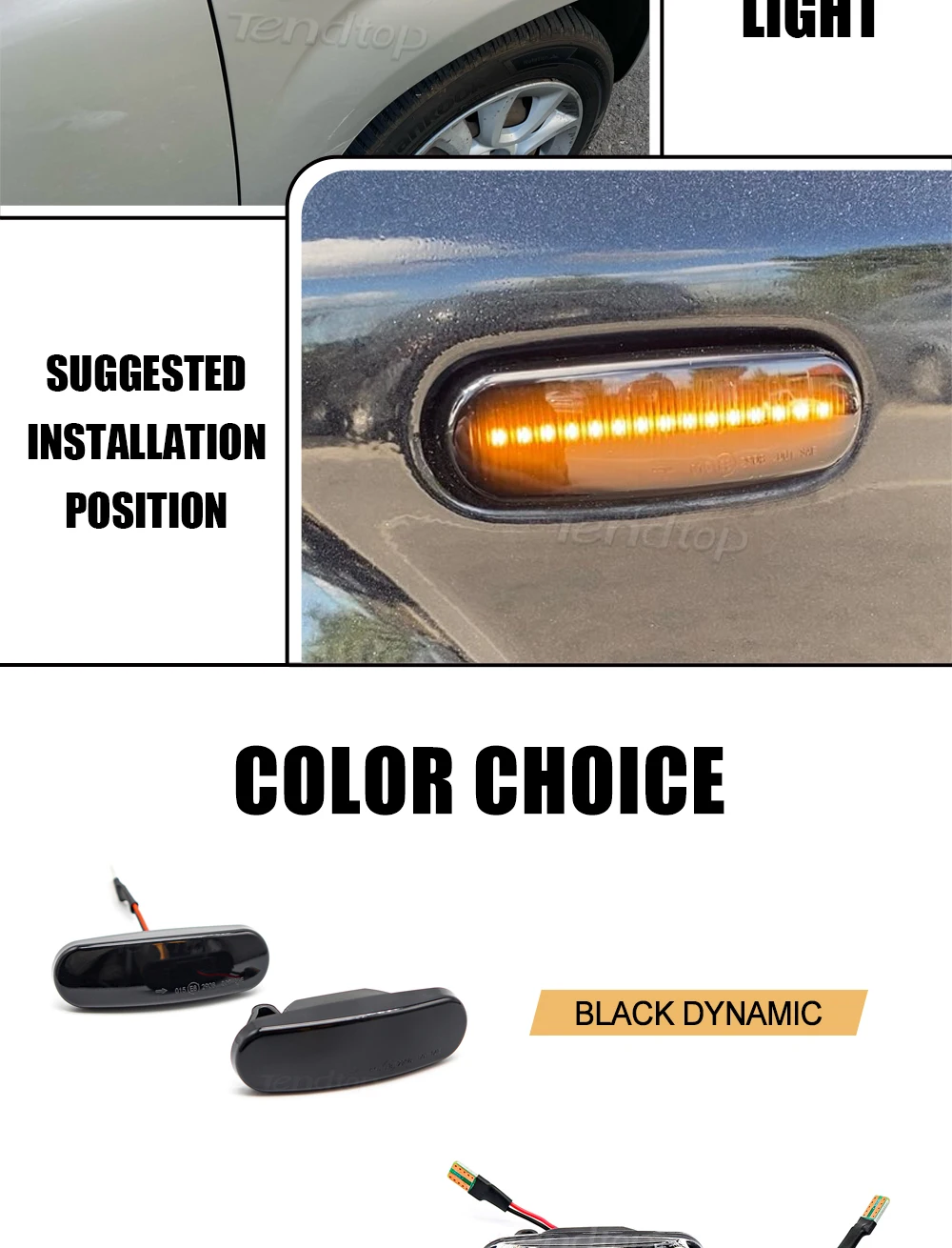 Car LED Dynamic Amber Side Marker Light Turn Signal Lamp For Fiat Panda Punto Evo Stilo Qubo Peugeot Citroen Lancia Musa(350)
