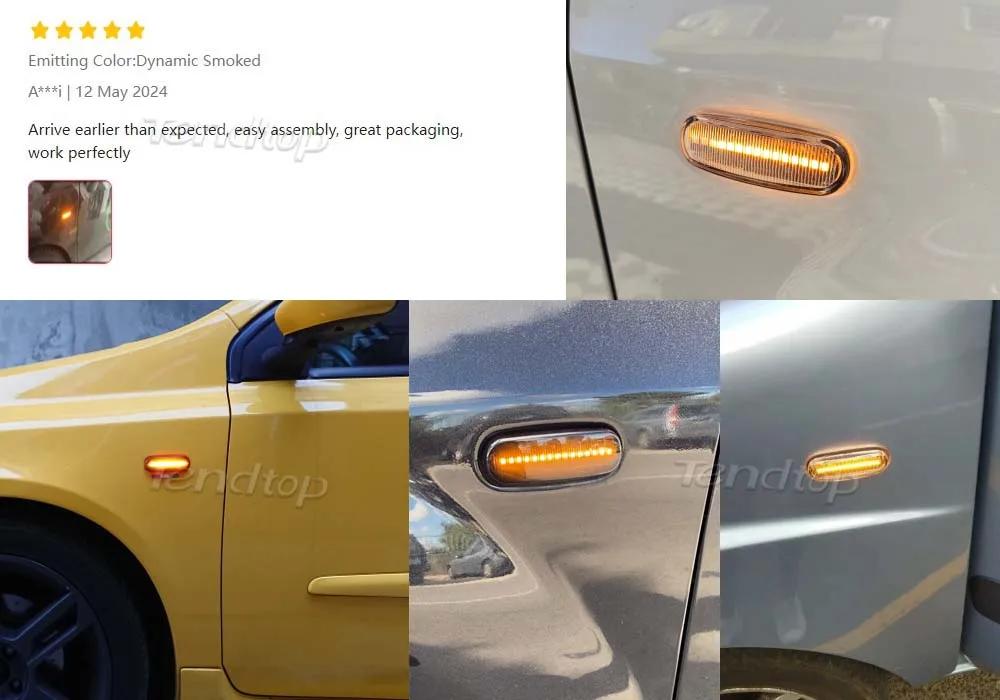 Car LED Dynamic Amber Side Marker Light Turn Signal Lamp For Fiat Panda Punto Evo Stilo Qubo Peugeot Citroen Lancia Musa(350)