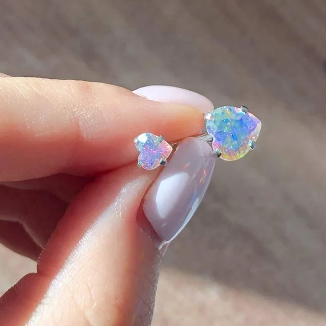 1PCS Surgical Steel Ab Crystal Belly Button Rings Zircon Heart Navel Piercing Reverse Cute Belly Button Piercing Sexy Navel Ring