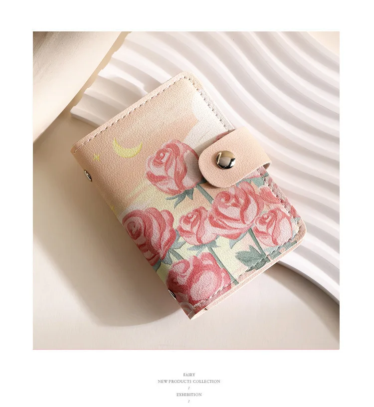 Retro Oil Painting Card Bag Large Capacity Women's Multi Slot Card Covers Driver's License Holder Credit Card Holder Coin Purse