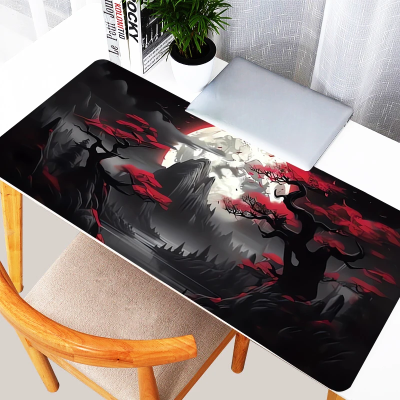 Mouse Pad Gaming Accessories Notbook Computer Speed Mini Pc Gamer Keyboard Desk Mat Landscape Red Moon Map Mousepad Large Gift