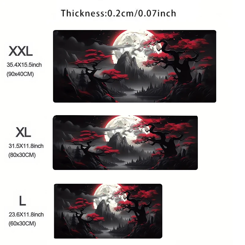 Mouse Pad Gaming Accessories Notbook Computer Speed Mini Pc Gamer Keyboard Desk Mat Landscape Red Moon Map Mousepad Large Gift