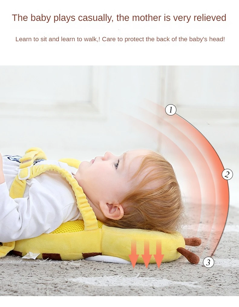 Baby Walking Headrest Baby Learning To Walk Anti Fall Pillow Breathable Head Protection Pad Bee Head Protection Anti Fall Hat