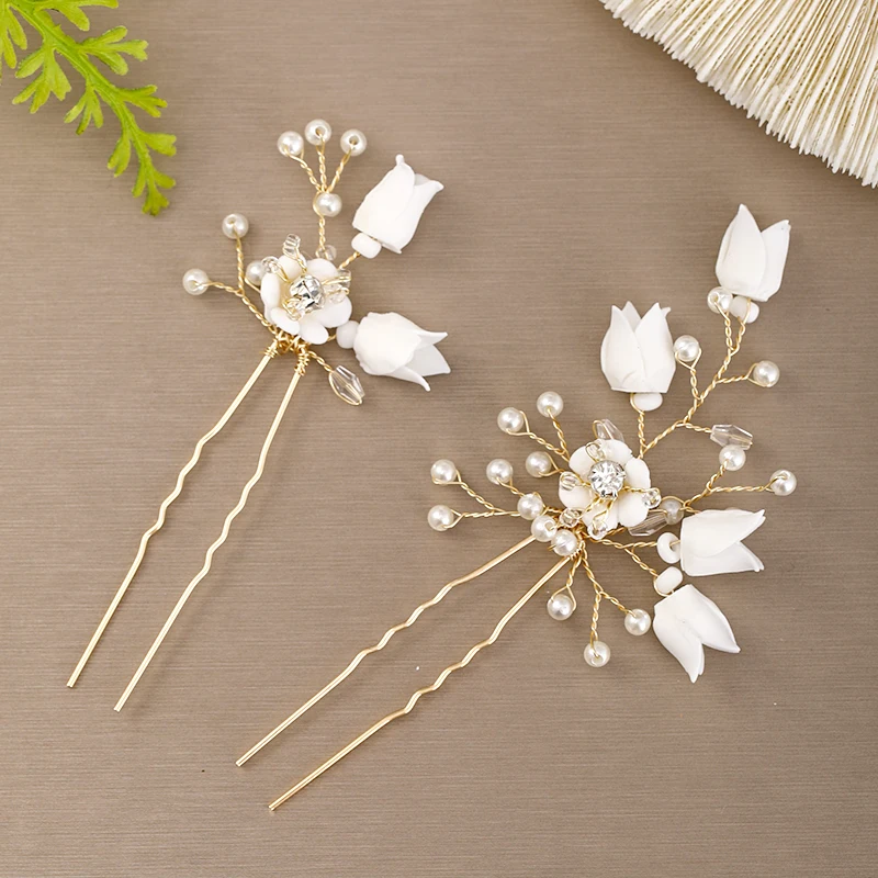 Wedding Hair Accessories crystal Headdress Jewellery Flower Hair Comb Headdress Hair Pins Bridal Hair Ornaments Female Tiaras