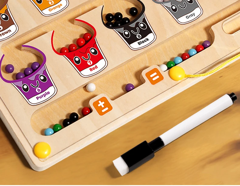 2 in 1 Magnetic Color Sorting Maze & Drawing Board Toddler Montessori Toys Number Matching Learning Counting Preschool Activity