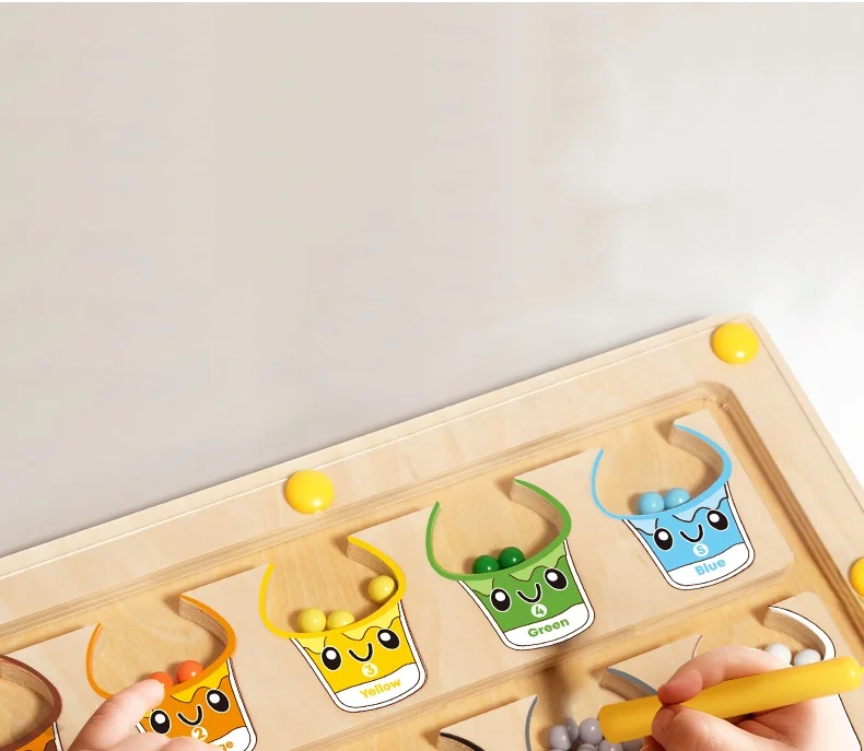 2 in 1 Magnetic Color Sorting Maze & Drawing Board Toddler Montessori Toys Number Matching Learning Counting Preschool Activity