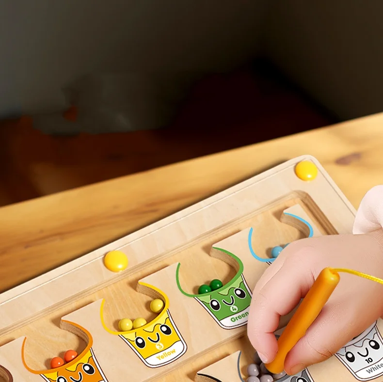 2 in 1 Magnetic Color Sorting Maze & Drawing Board Toddler Montessori Toys Number Matching Learning Counting Preschool Activity